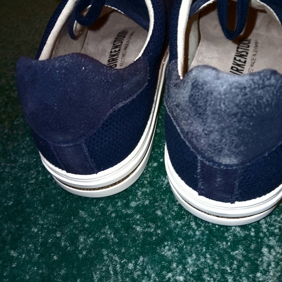 New Berkinstock Women's Blue Suede Sneakers - Picture 6 of 8